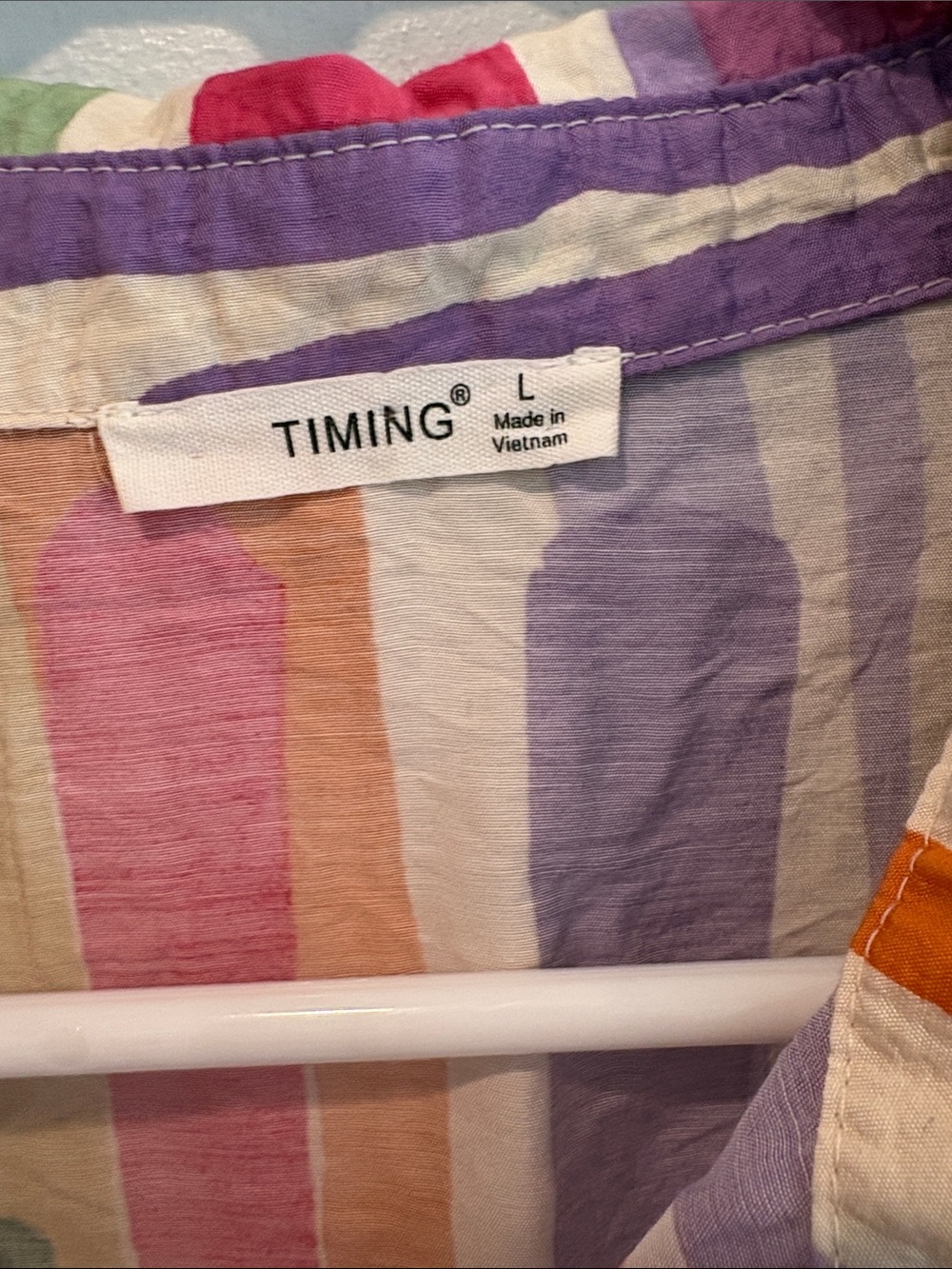 Timing Multicolor Geometric Button-Down Shirt. Ptp 24 length 30 - Picture 2 of 4